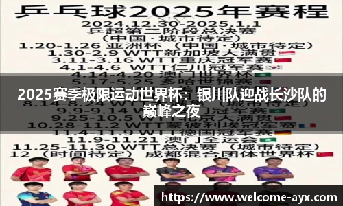 2025赛季极限运动世界杯：银川队迎战长沙队的巅峰之夜